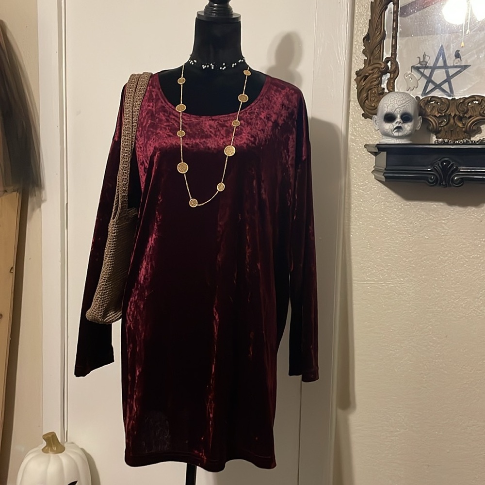 Budgandy velvet tunic